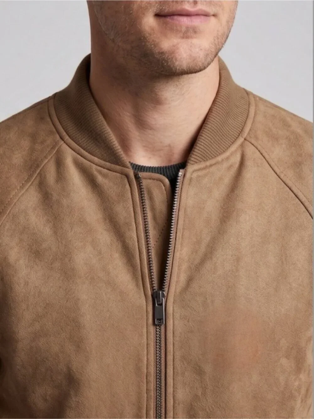 Mens Banana Republic Faux Sude Zip Up Jacket XS